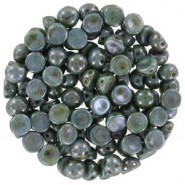 Czech 2-hole Cabochon kralen 6mm Chalk White Blue Luster